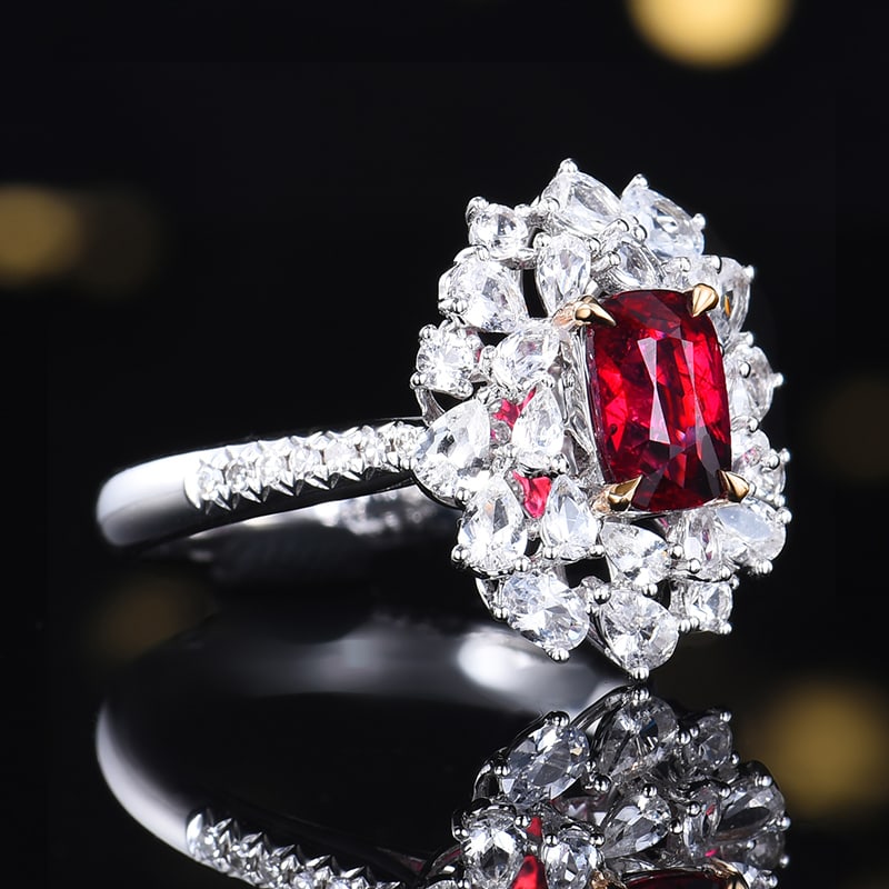14k Gold 1.08 Ctw Natural Ruby & Diamond Ring - 2