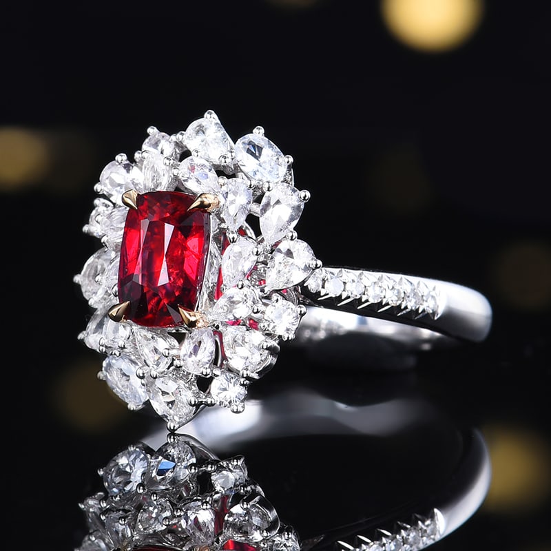 14k Gold 1.08 Ctw Natural Ruby & Diamond Ring - 4