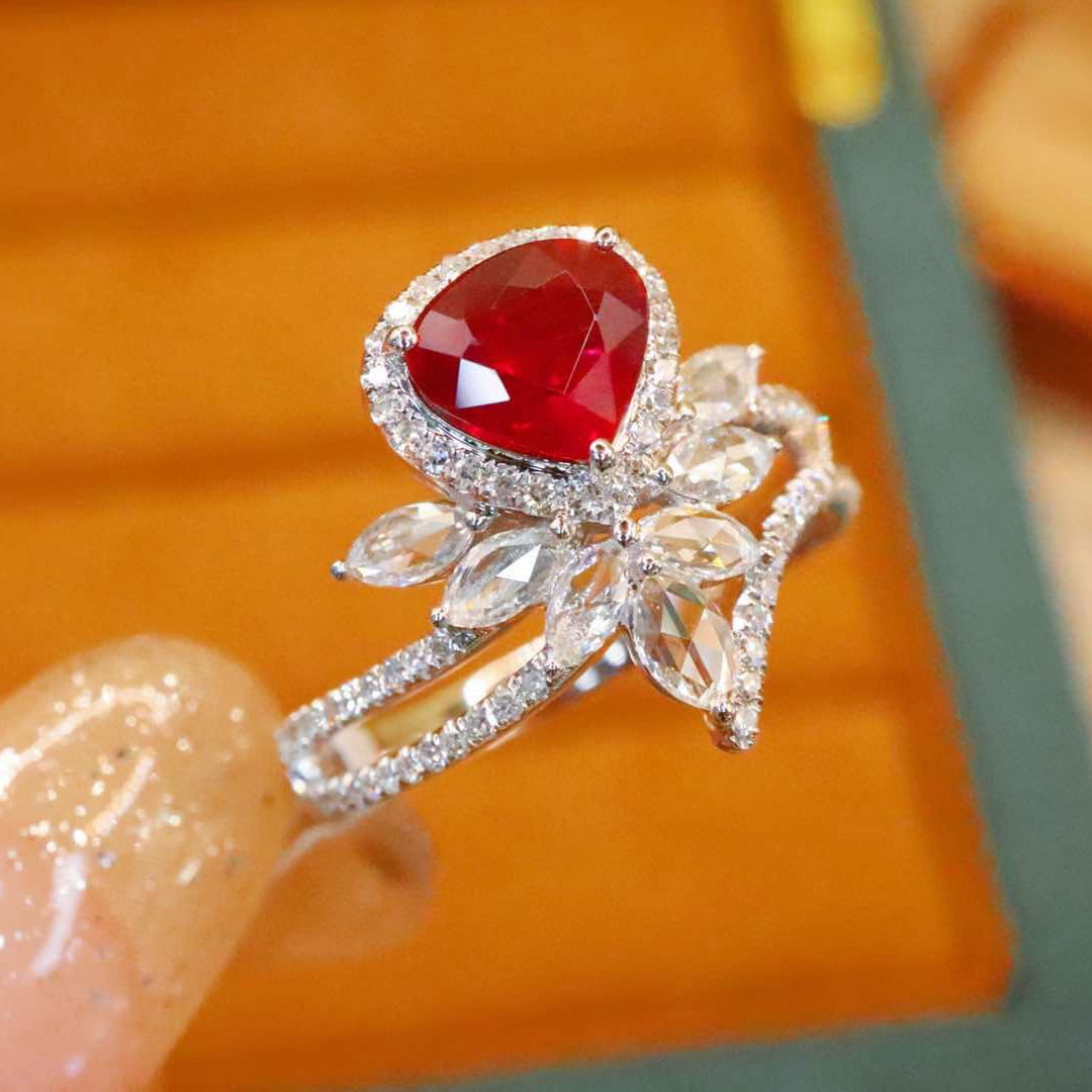 14k Gold 1.48 Ctw Natural Ruby & Diamond Ring - 2