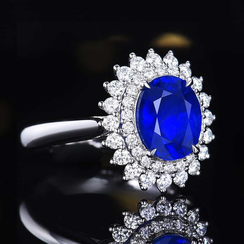 14k Gold 3.05 Ctw Natural Sapphire & Diamond Ring - 2