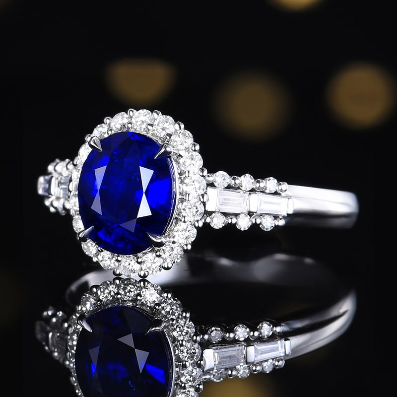 14k Gold 2.06 Ctw Natural Sapphire & Diamond Ring - 2