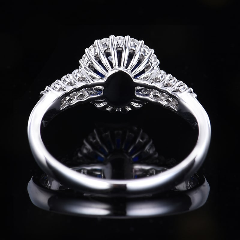 14k Gold 2.06 Ctw Natural Sapphire & Diamond Ring - 4