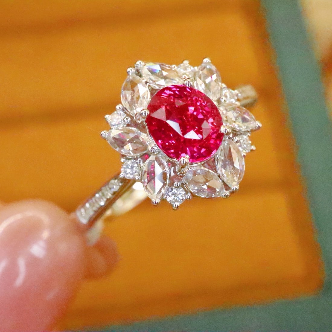 14k Gold 1.42 Ctw Natural Ruby & Diamond Ring - 2