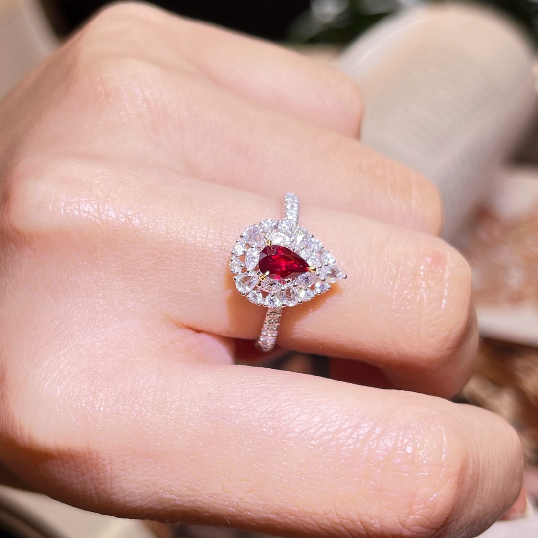 14k Gold 1.09 Ctw Natural Ruby & Diamond Ring - 2