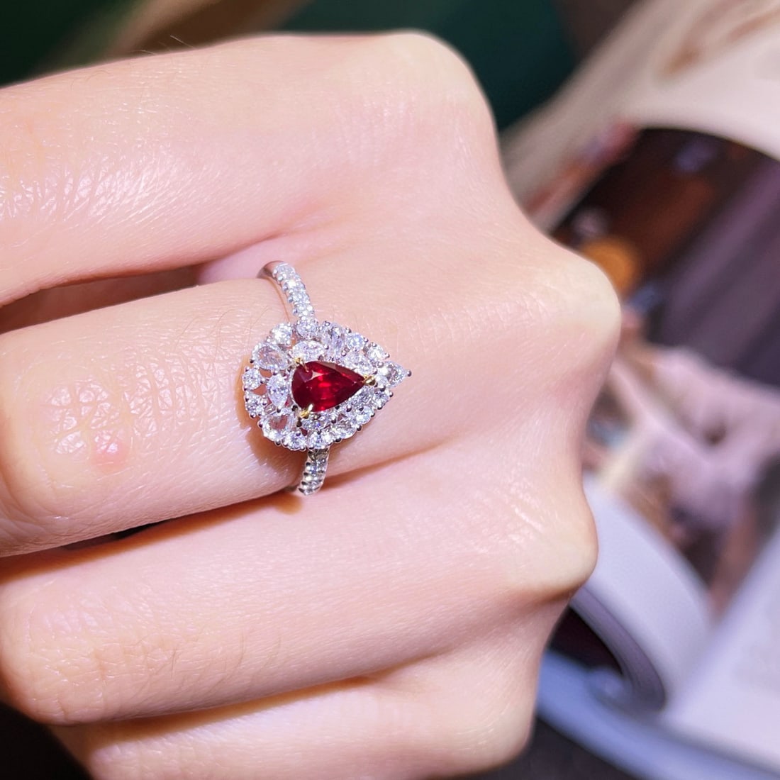 14k Gold 1.09 Ctw Natural Ruby & Diamond Ring - 4