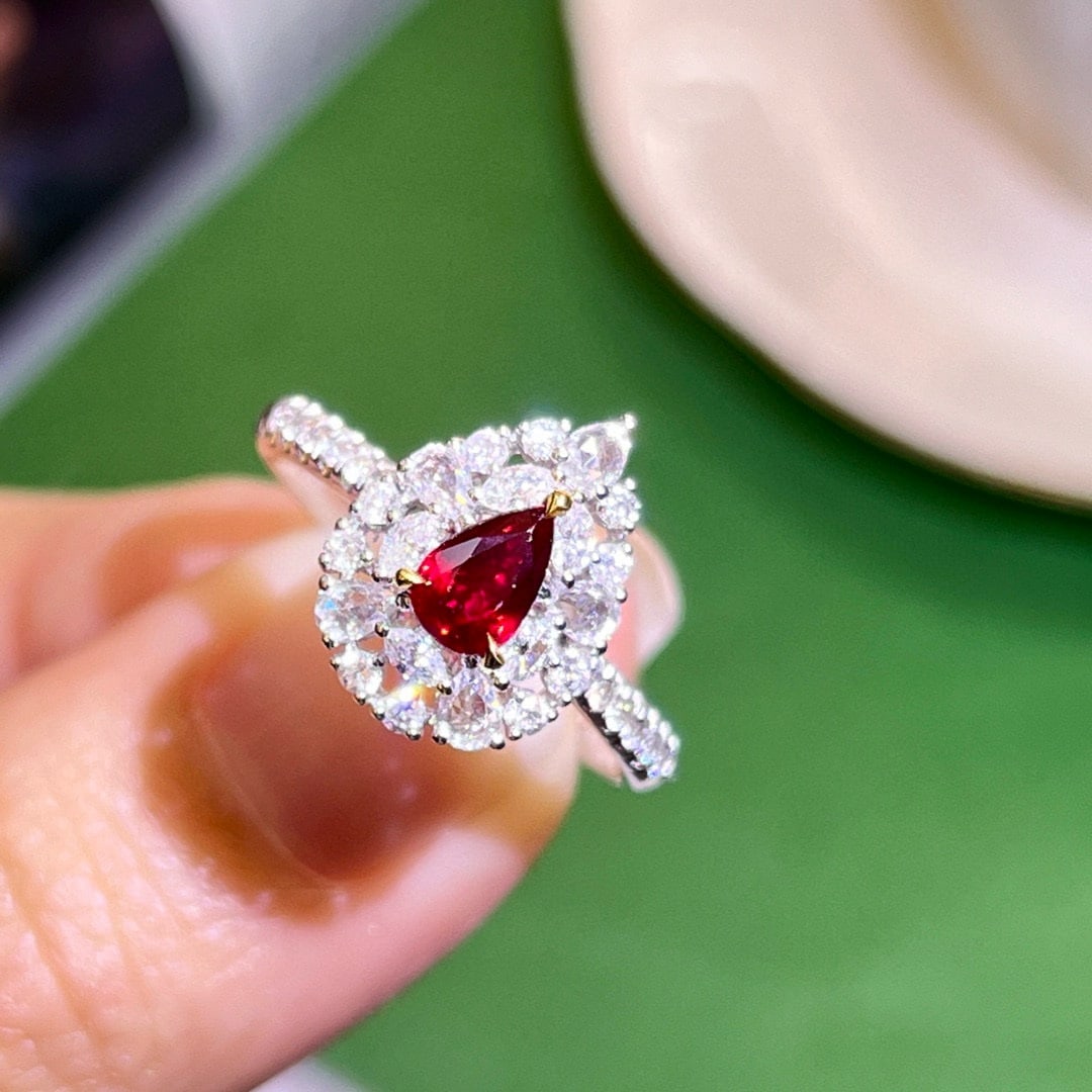 14k Gold 1.09 Ctw Natural Ruby & Diamond Ring - 7
