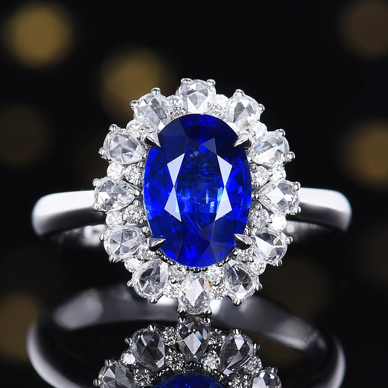 14k Gold 2.63 Ctw Natural Sapphire & Diamond Ring/pendant( Without Chain ) - 2