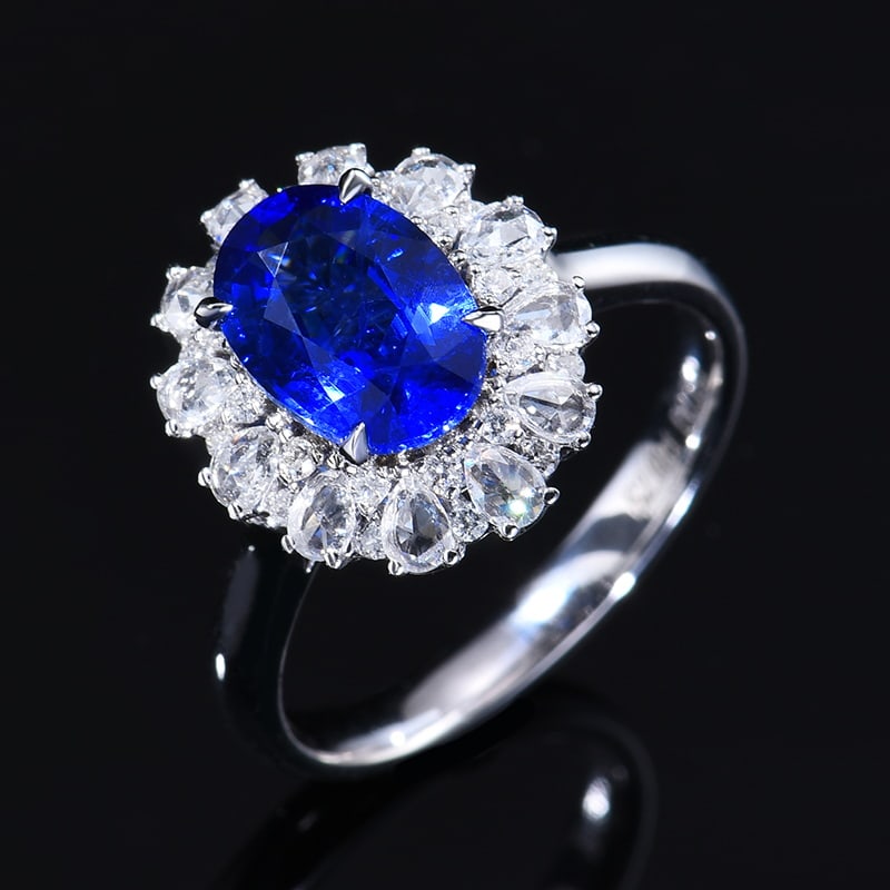14k Gold 2.63 Ctw Natural Sapphire & Diamond Ring/pendant( Without Chain ) - 3