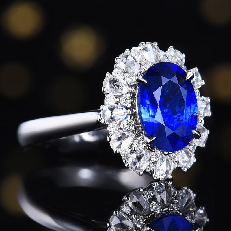 14k Gold 2.63 Ctw Natural Sapphire & Diamond Ring/pendant( Without Chain ) - 5