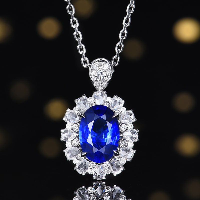 14k Gold 2.63 Ctw Natural Sapphire & Diamond Ring/pendant( Without Chain ) - 6