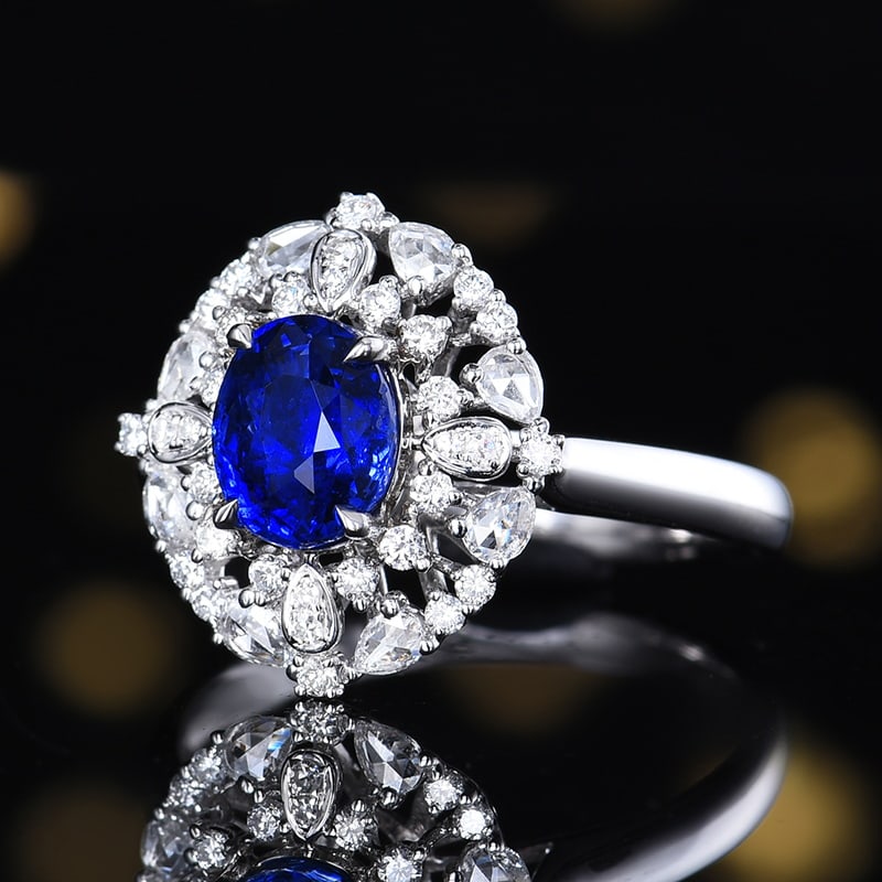 14k Gold 2.14 Ctw Natural Sapphire & Diamond Ring - 3