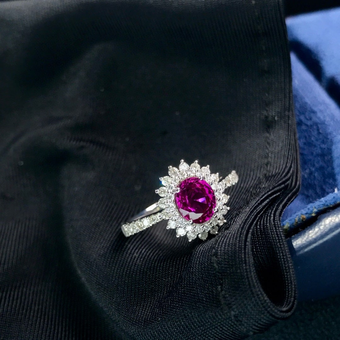 14k Gold 1.69 Ctw Natural Sapphire & Diamond Ring - 2