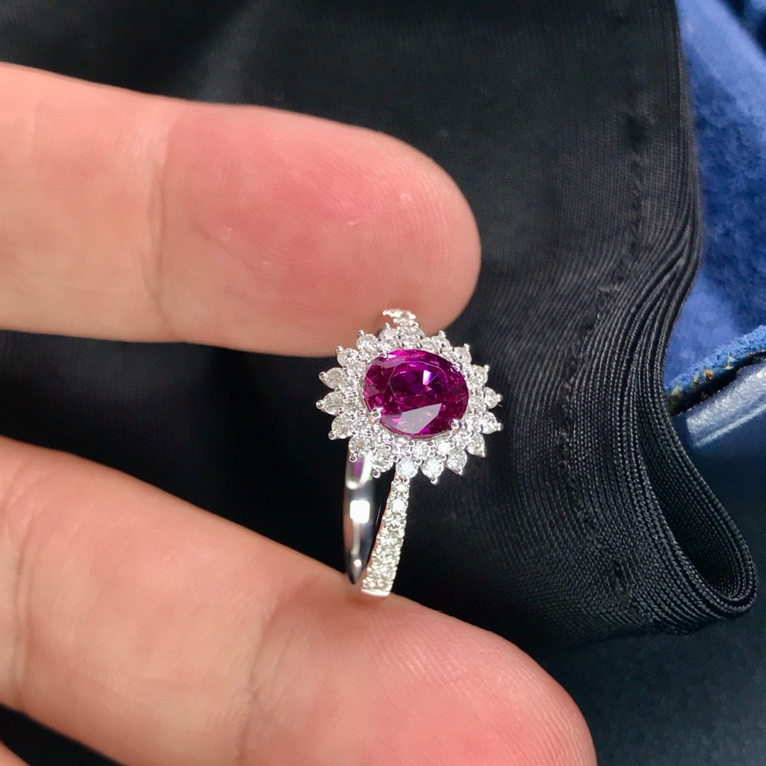 14k Gold 1.69 Ctw Natural Sapphire & Diamond Ring - 3