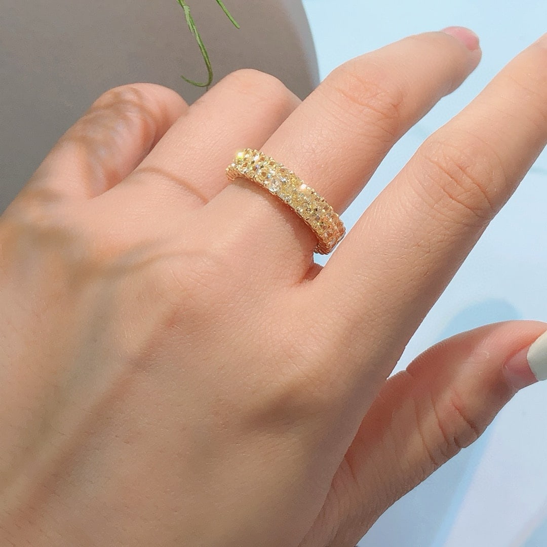 14k Gold 4.86 Ct Natural Yellow Diamond Ring - 3