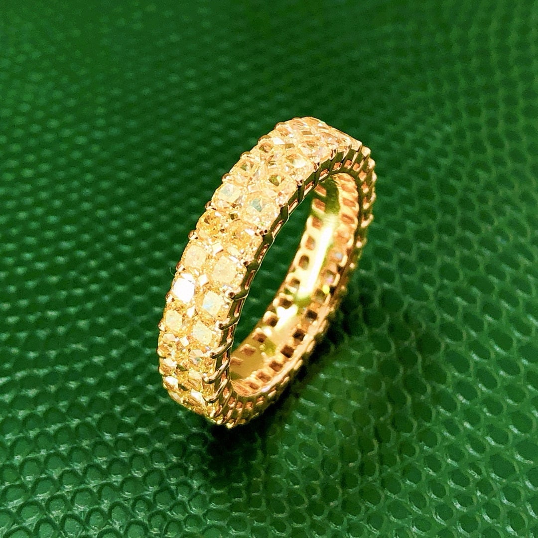 14k Gold 4.86 Ct Natural Yellow Diamond Ring - 6
