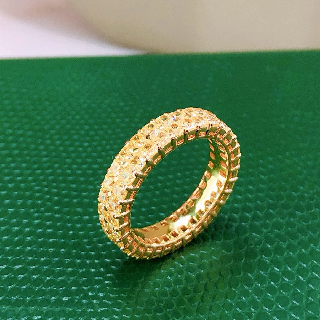 14k Gold 4.86 Ct Natural Yellow Diamond Ring - 7