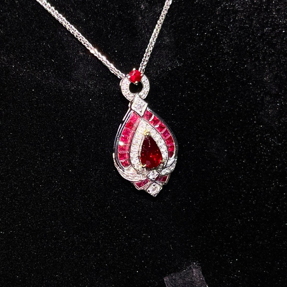 14k Gold 1.34 Ctw Natural Ruby & Diamond Pendant( Without Chain ) - 3