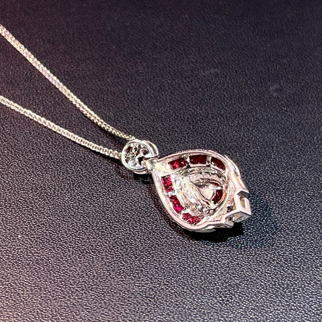 14k Gold 1.34 Ctw Natural Ruby & Diamond Pendant( Without Chain ) - 6
