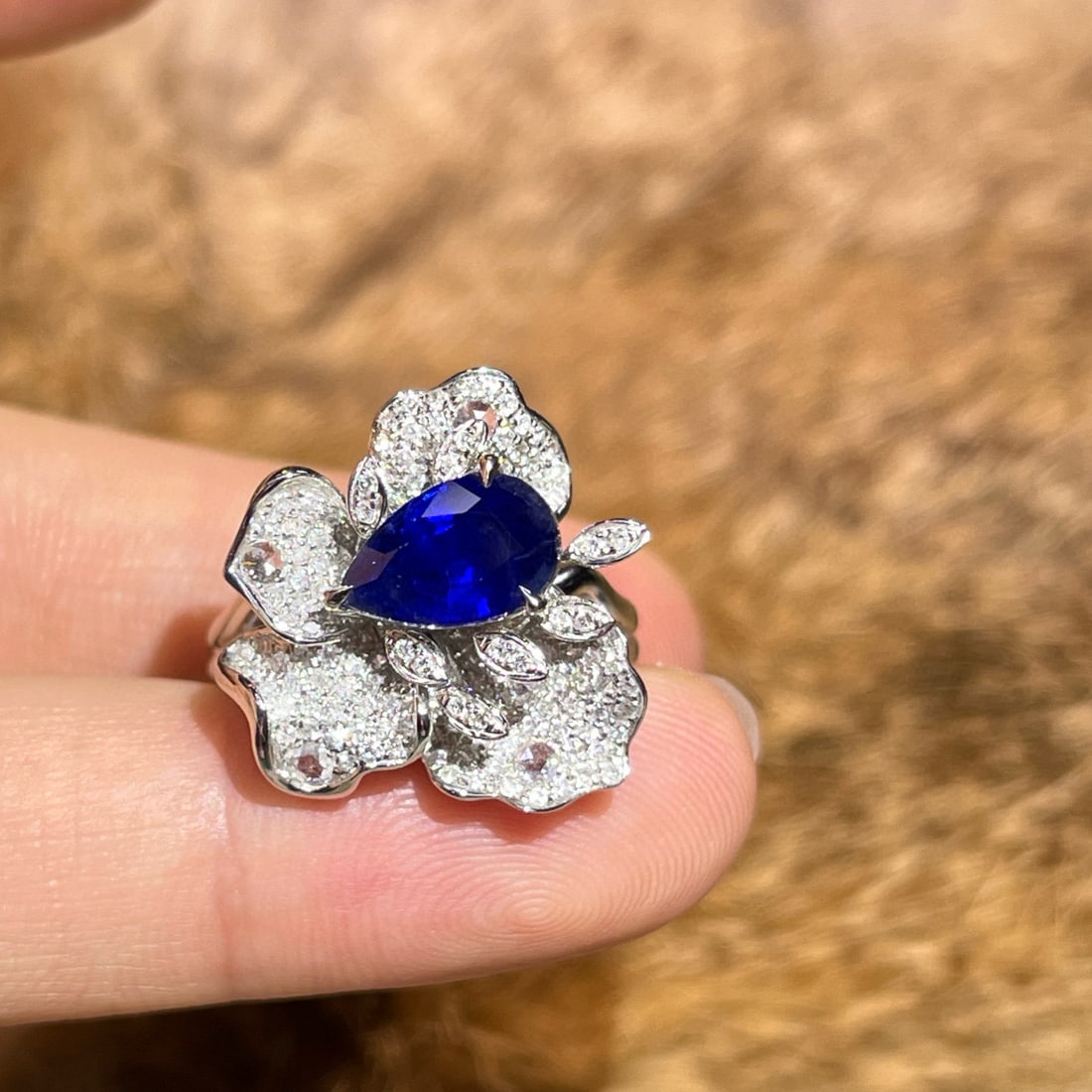 14k Gold 2.69 Ctw Natural Sapphire & Diamond Ring - 4