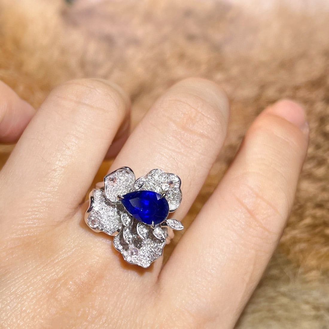 14k Gold 2.69 Ctw Natural Sapphire & Diamond Ring - 6