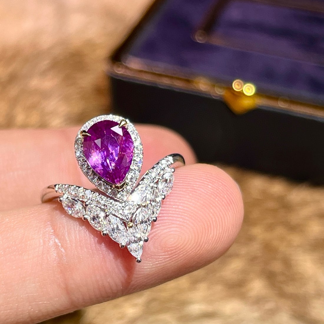14k Gold 2.19 Ctw Natural Sapphire & Diamond Ring - 4