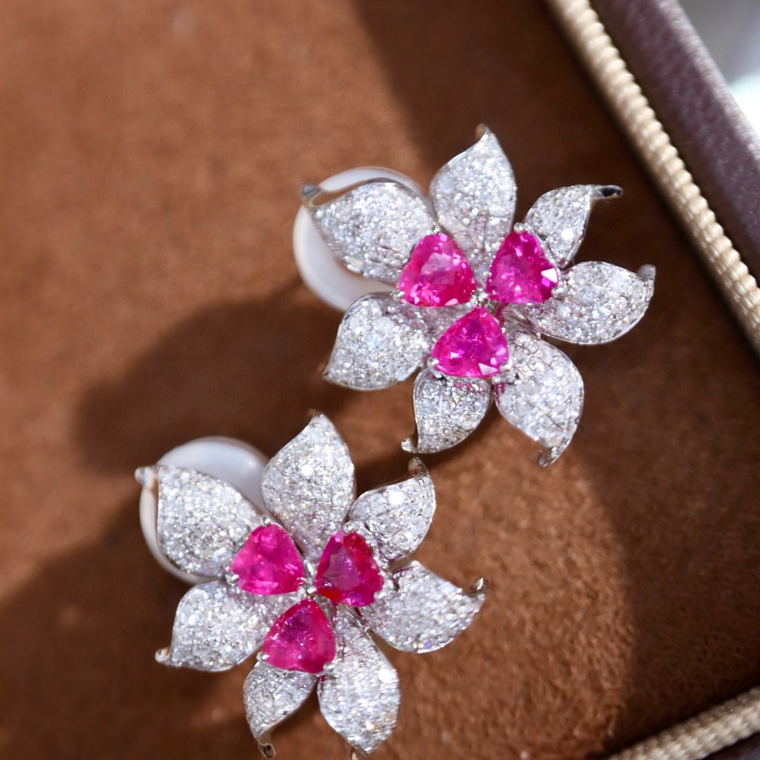 14k Gold 2.54 Ctw Natural Ruby & Diamond Earrings - 5
