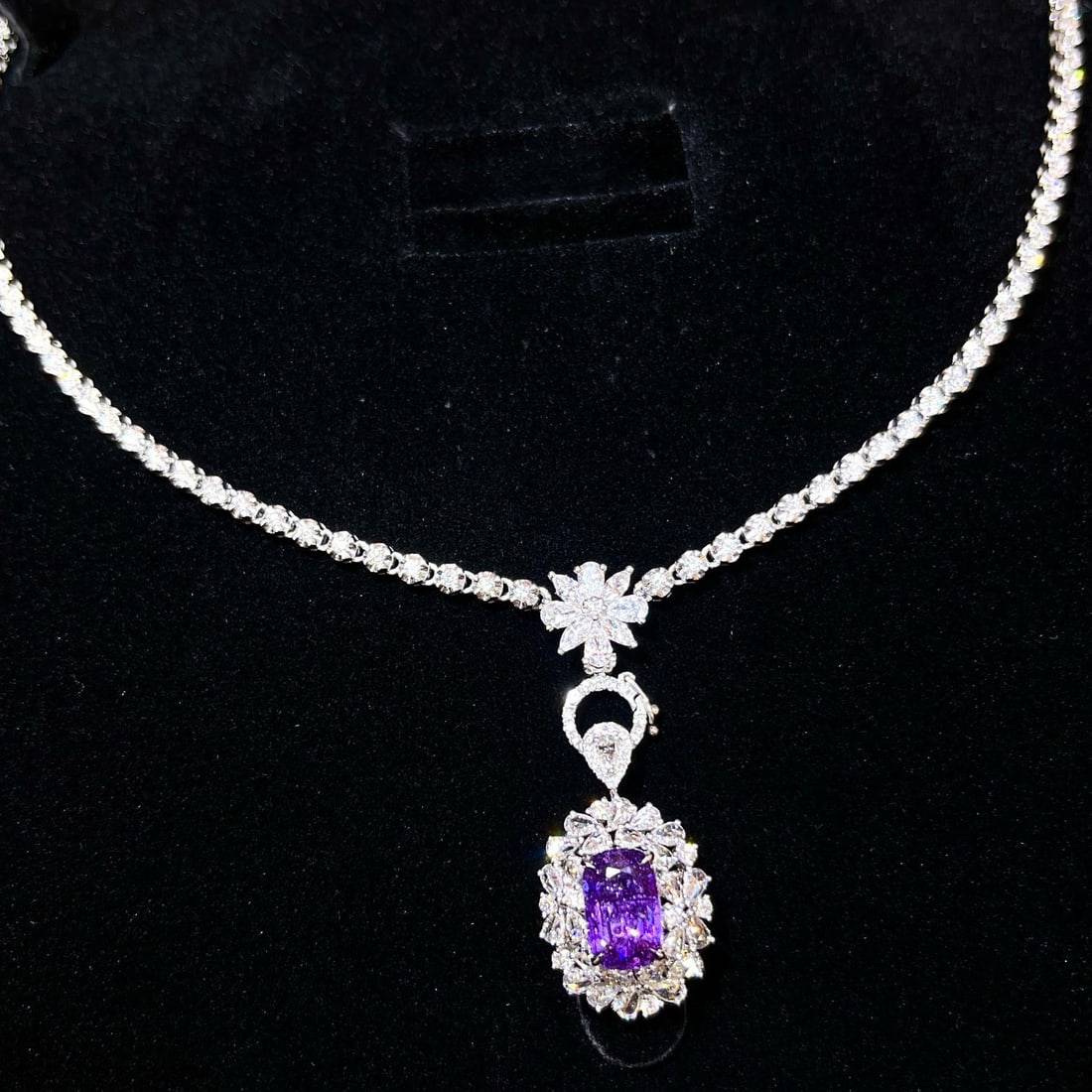 14k Gold 3.68 Ctw Natural Sapphire & Diamond Ring/pendant( Without Chain ): Ref:230984252 // gold content:14k gold // ring size:7. 25us // // main gemstone:sapphire // shape:cushion // carat weight:2. 64ct // color:purple // treatment:natural // // adjacent gemstone 2 :
