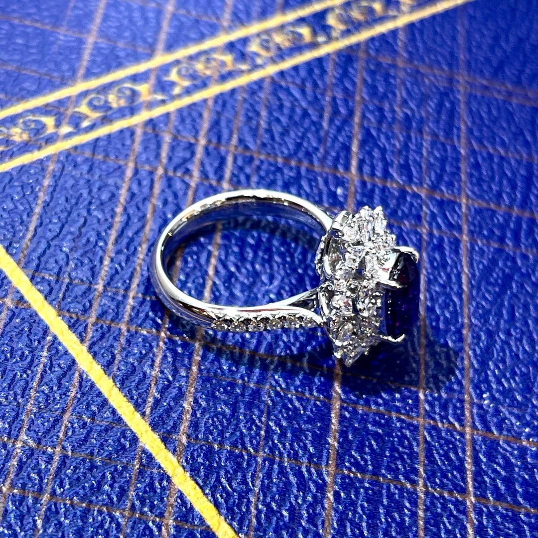 14k Gold 3.68 Ctw Natural Sapphire & Diamond Ring/pendant( Without Chain ) - 4