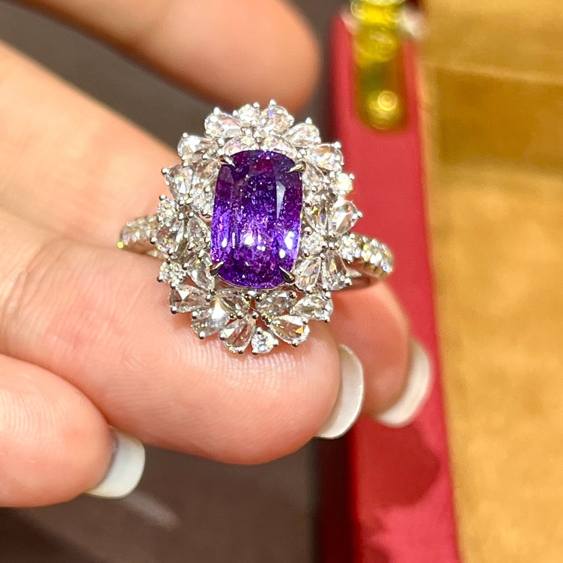 14k Gold 3.68 Ctw Natural Sapphire & Diamond Ring/pendant( Without Chain ) - 5