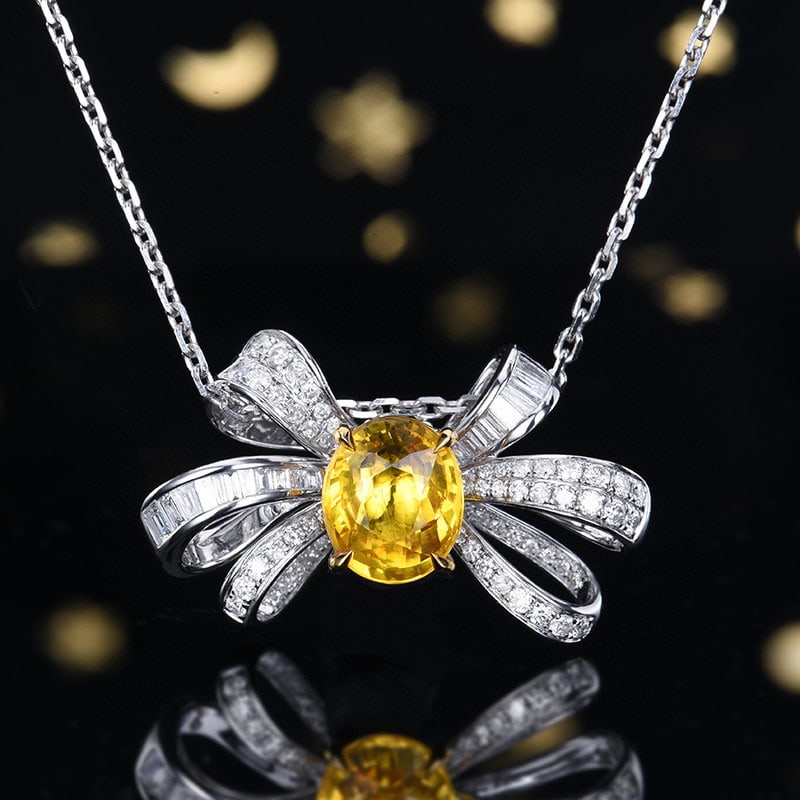 14k Gold 3.02 Ctw Natural Sapphire & Diamond Ring/pendant( Without Chain ): Ref:230984260 // gold content:14k gold // ring size:7. 25us // // main gemstone:sapphire // shape:oval // carat weight:2. 54ct // color:yellow // treatment:natural // // adjacent gemstone 2 : diamond