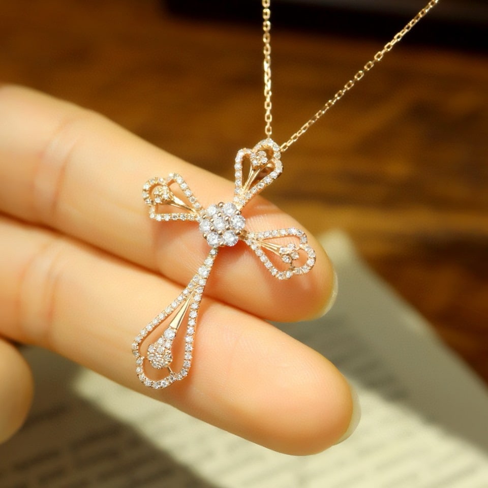14k Gold 0.80 Ct Natural H Diamond Pendant( Without Chain ) - 3