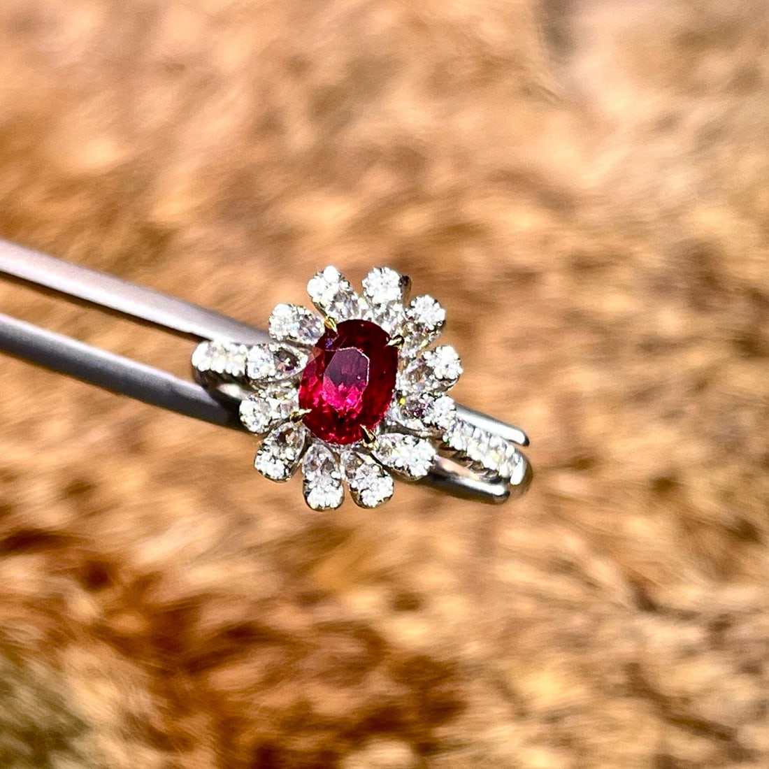 14k Gold 1.52 Ctw Natural Ruby & Diamond Ring/pendant( Without Chain ) - 2