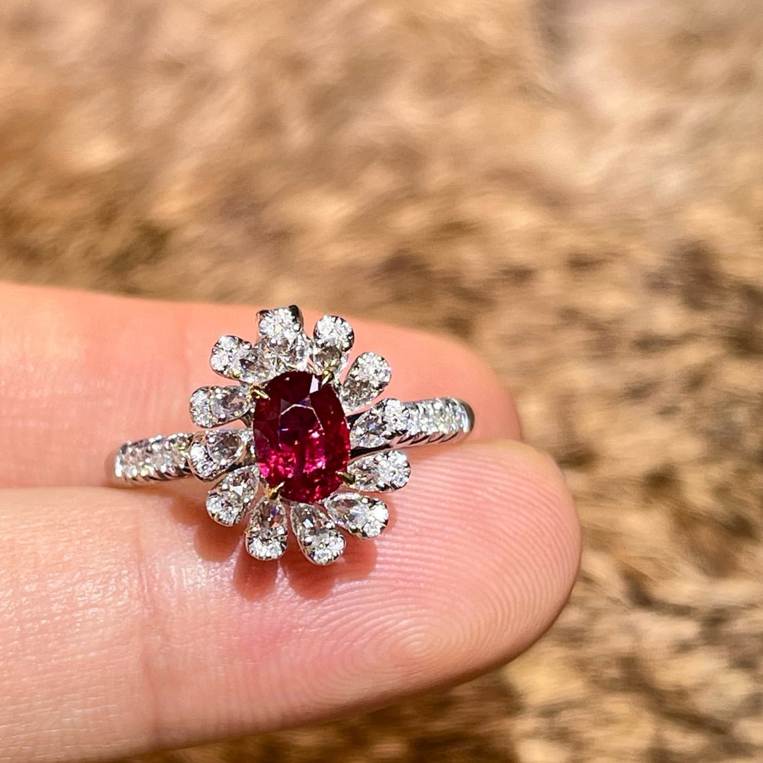14k Gold 1.52 Ctw Natural Ruby & Diamond Ring/pendant( Without Chain ) - 3