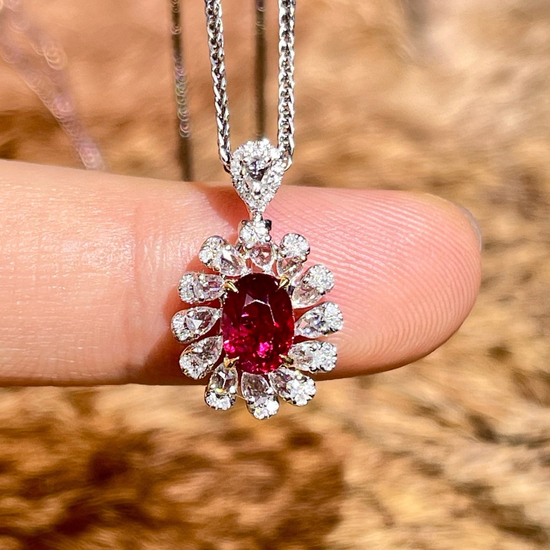 14k Gold 1.52 Ctw Natural Ruby & Diamond Ring/pendant( Without Chain ) - 4