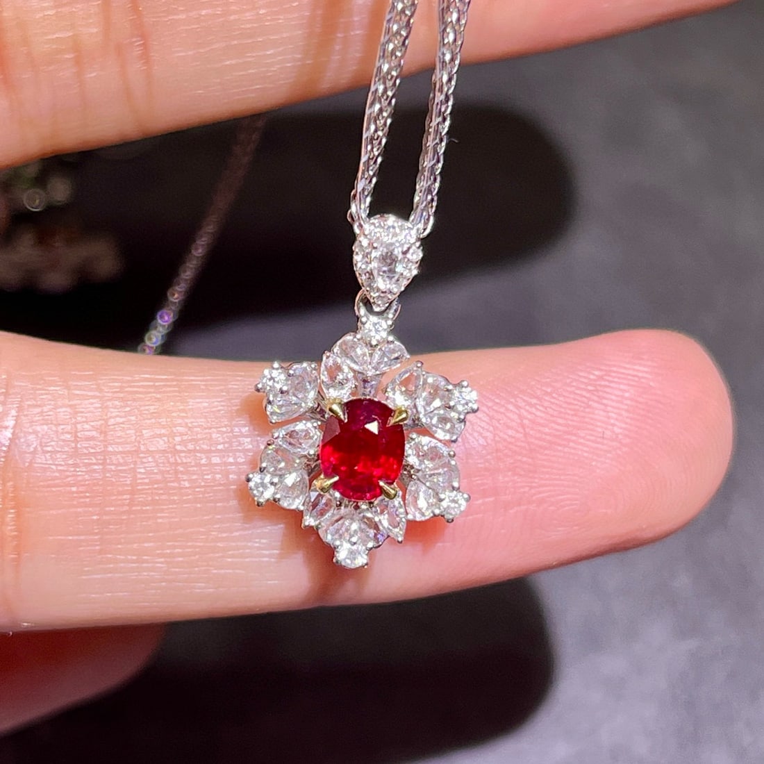 14k Gold 1.60 Ct Natural Ruby & Diamond & Sapphire Jewelry Set - 3