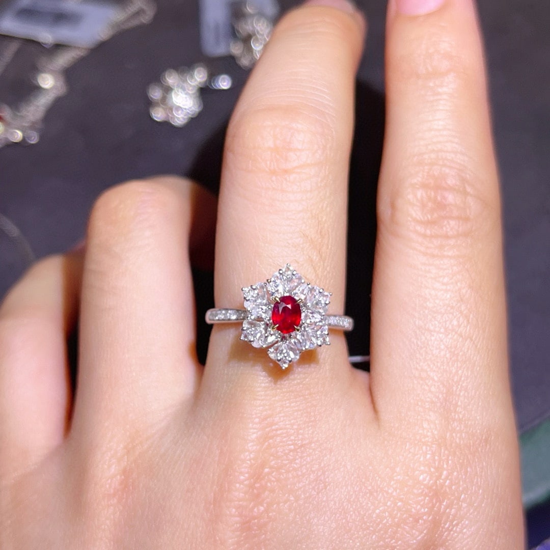 14k Gold 1.60 Ct Natural Ruby & Diamond & Sapphire Jewelry Set - 5