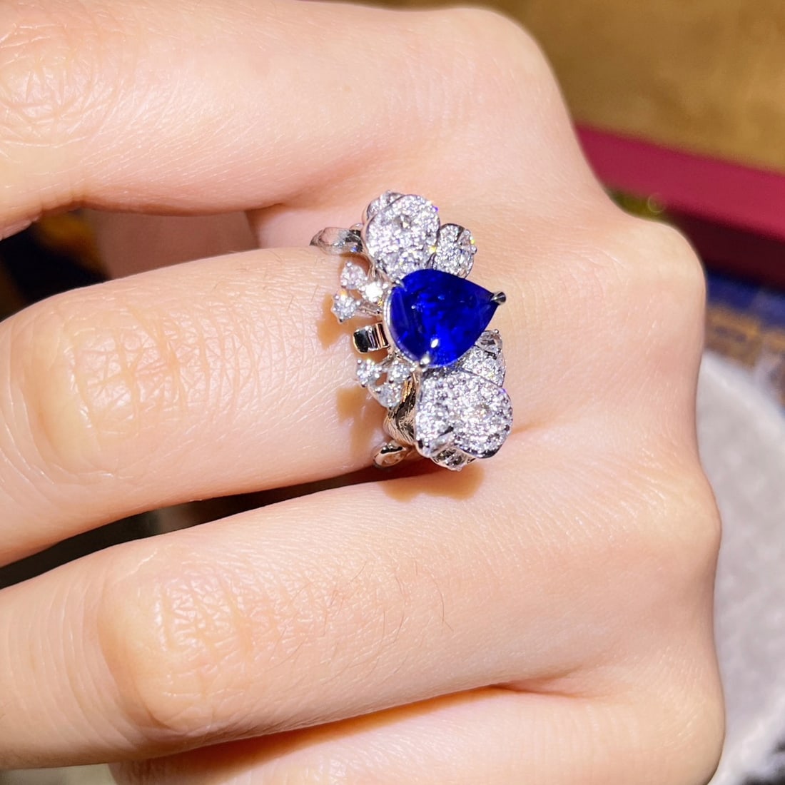 14k Gold 2.59 Ctw Natural Sapphire & Diamond Ring/pendant( Without Chain ) - 3