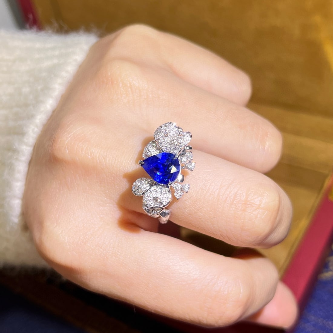 14k Gold 2.59 Ctw Natural Sapphire & Diamond Ring/pendant( Without Chain ) - 4