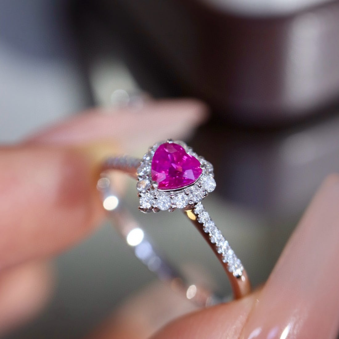 14k Gold 0.45 Ctw Natural Ruby & Diamond Ring - 2
