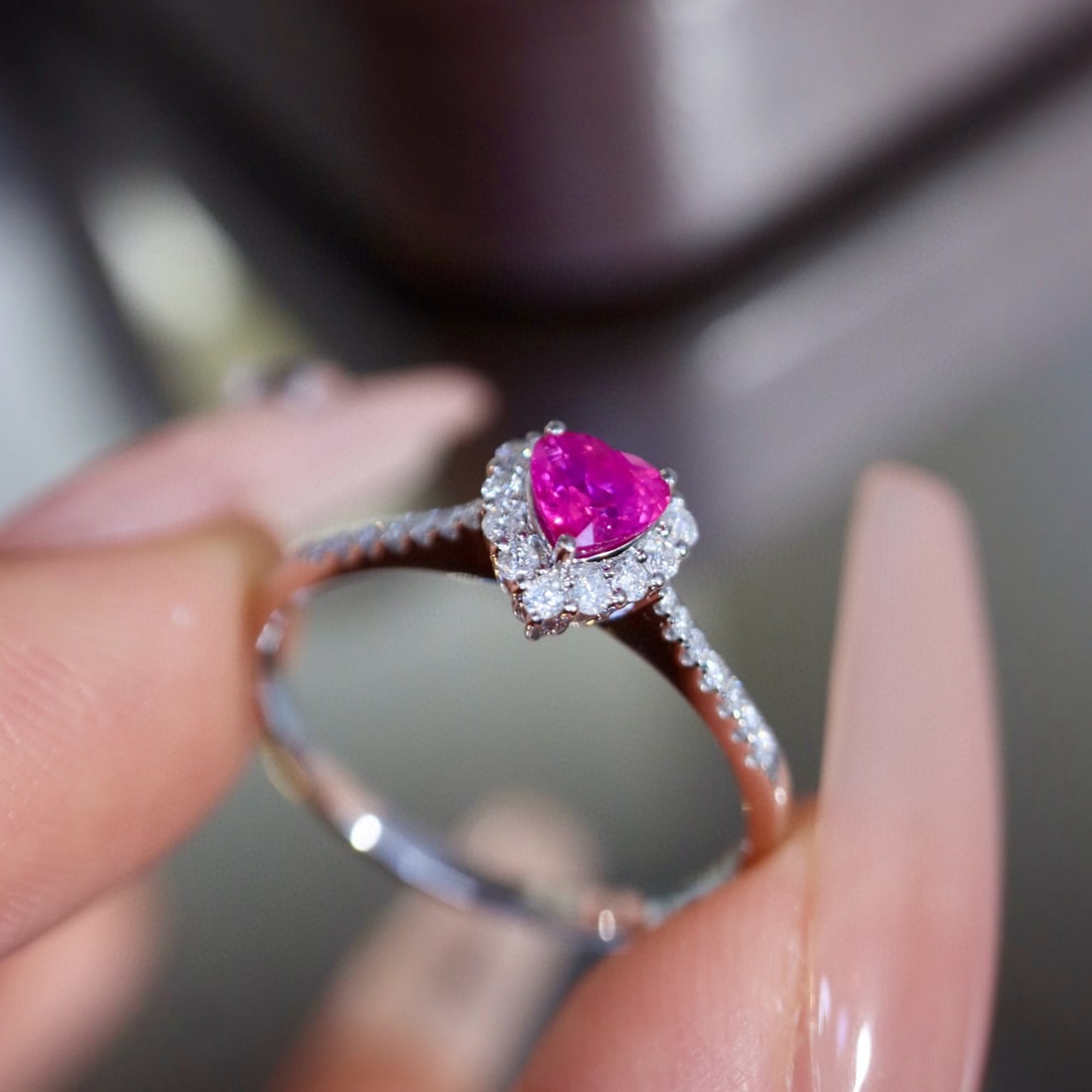 14k Gold 0.45 Ctw Natural Ruby & Diamond Ring - 3