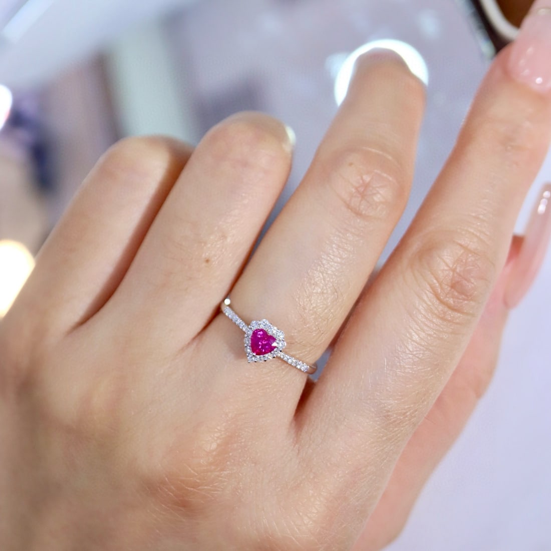 14k Gold 0.45 Ctw Natural Ruby & Diamond Ring - 8