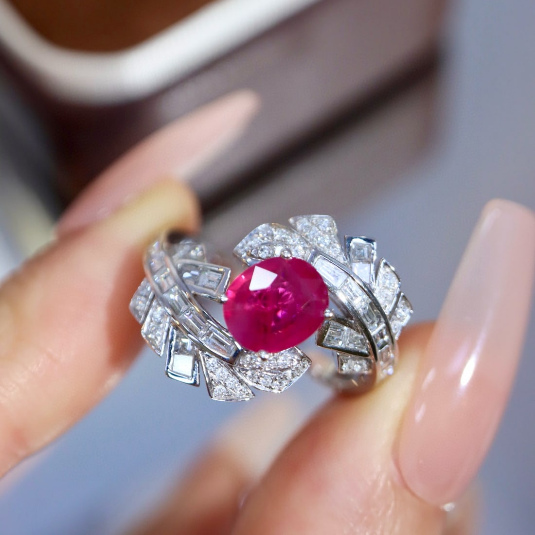 14k Gold 1.96 Ctw Natural Ruby & Diamond Ring: Ref:230984281 // gold content:14k gold // ring size:7. 25us // // main gemstone:ruby // shape:oval // carat weight:1. 20ct // color:red // treatment:natural // // adjacent gemstone 2 : diamond //