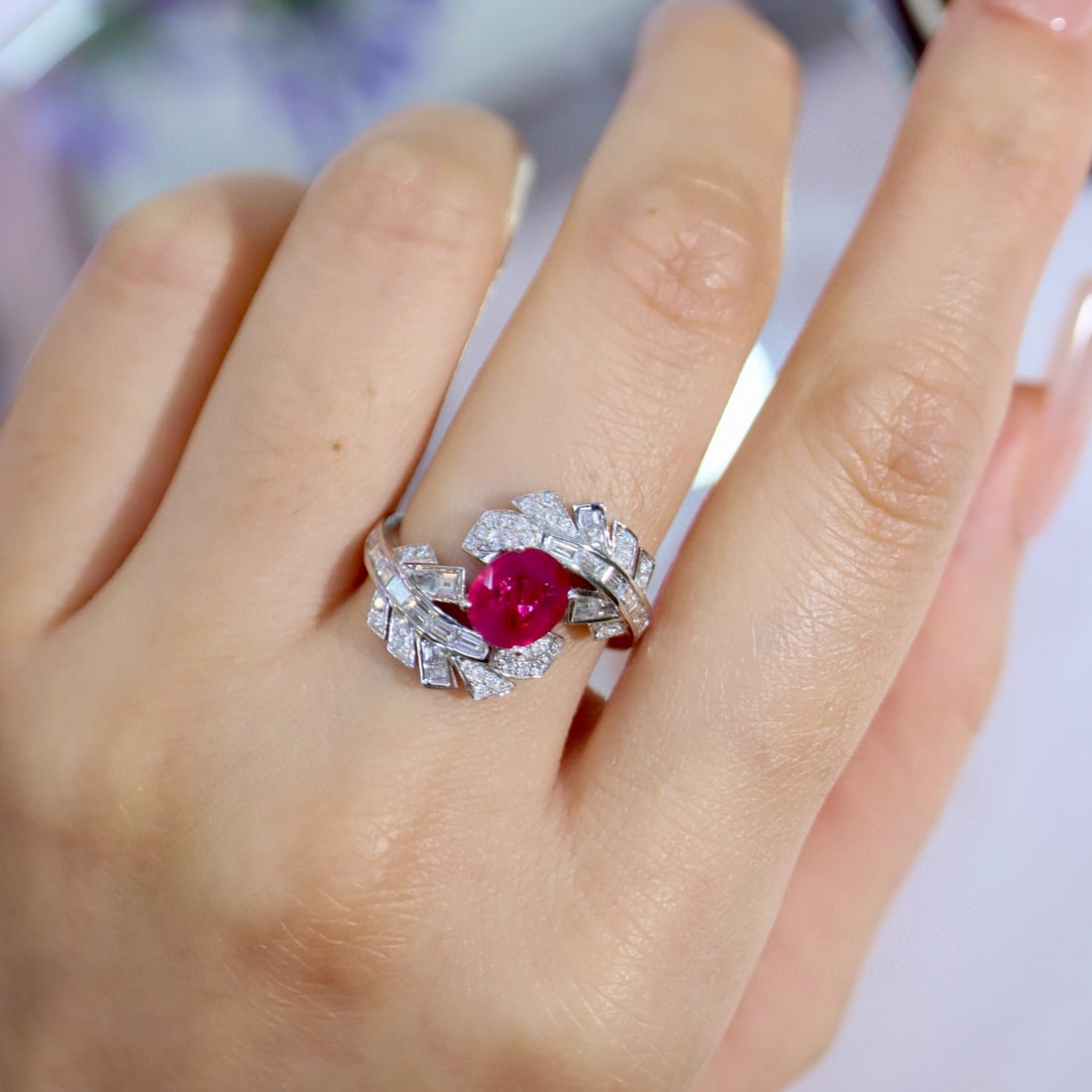 14k Gold 1.96 Ctw Natural Ruby & Diamond Ring - 8