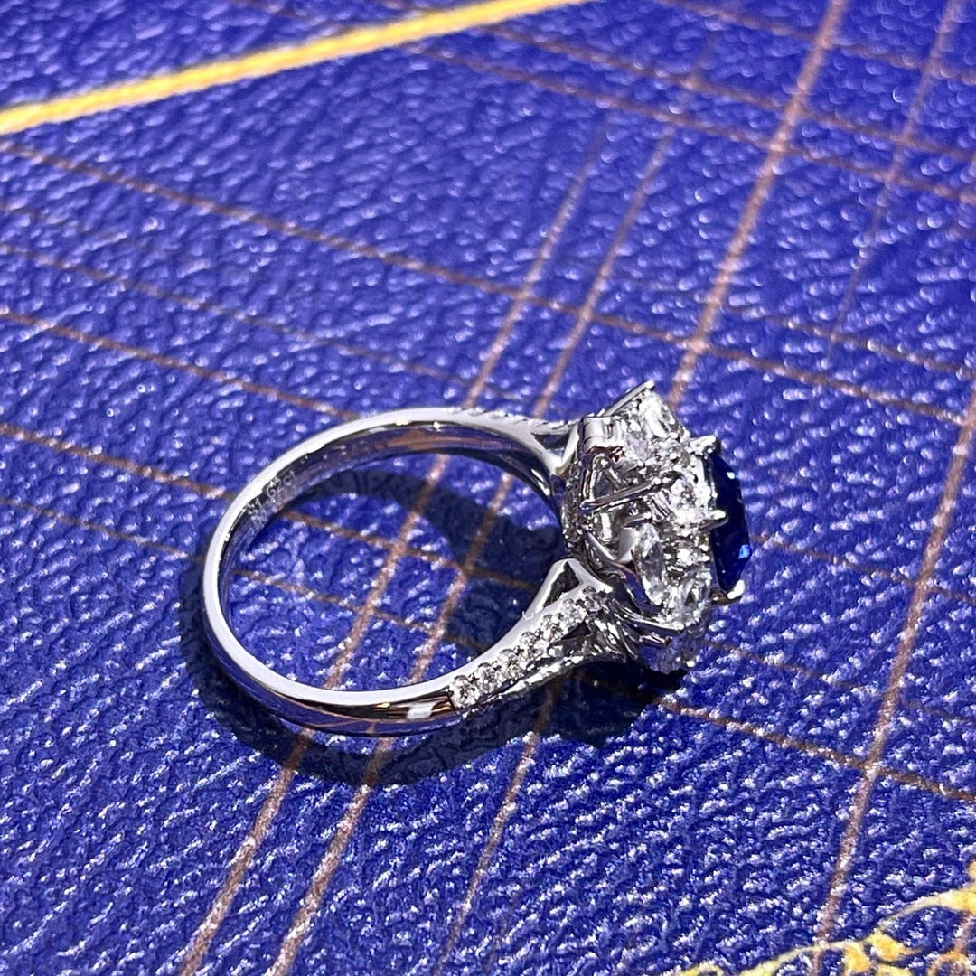 14k Gold 1.87 Ctw Natural Sapphire & Diamond Ring/pendant( Without Chain ) - 4