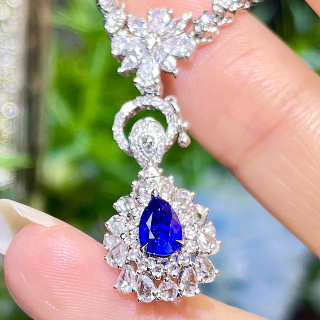 14k Gold 1.76 Ctw Natural Sapphire & Diamond Ring/pendant( Without Chain ) - 2