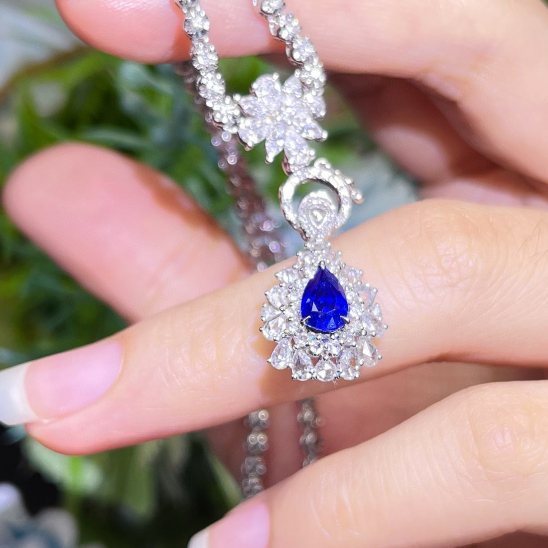14k Gold 1.76 Ctw Natural Sapphire & Diamond Ring/pendant( Without Chain ) - 3