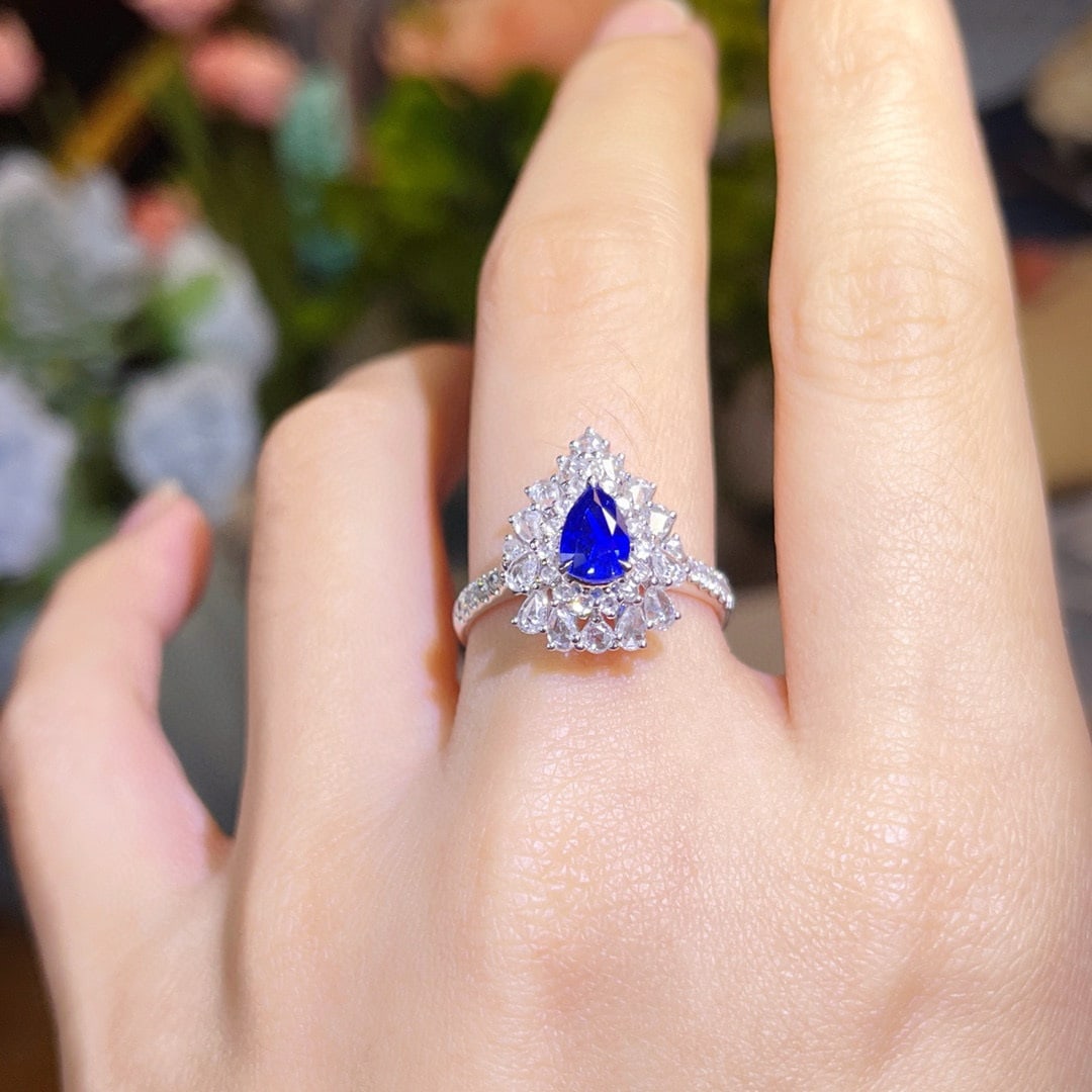14k Gold 1.76 Ctw Natural Sapphire & Diamond Ring/pendant( Without Chain ) - 4