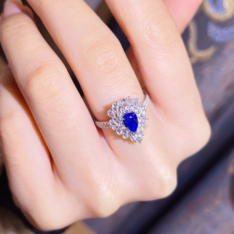 14k Gold 1.76 Ctw Natural Sapphire & Diamond Ring/pendant( Without Chain ) - 5
