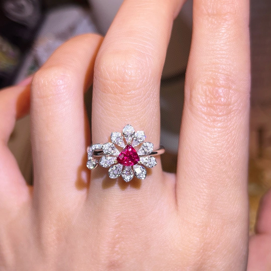 14k Gold 1.54 Ctw Natural Ruby & Diamond Ring - 2