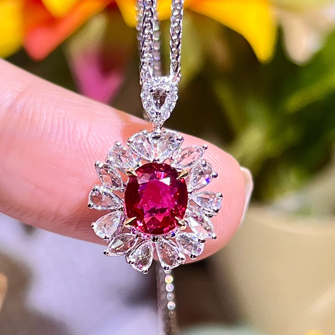 14k Gold 1.57 Ctw Natural Ruby & Diamond Ring/pendant( Without Chain ): Ref:230984290 // gold content:14k gold // ring size:7. 25us // // main gemstone:ruby // shape:oval // carat weight:1. 07ct // color:red // treatment:natural // // adjacent gemstone 2 : diamond // numb